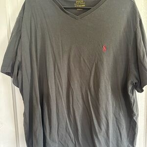 Polo by Ralph Lauren Men's Gray V-Neck Shirt